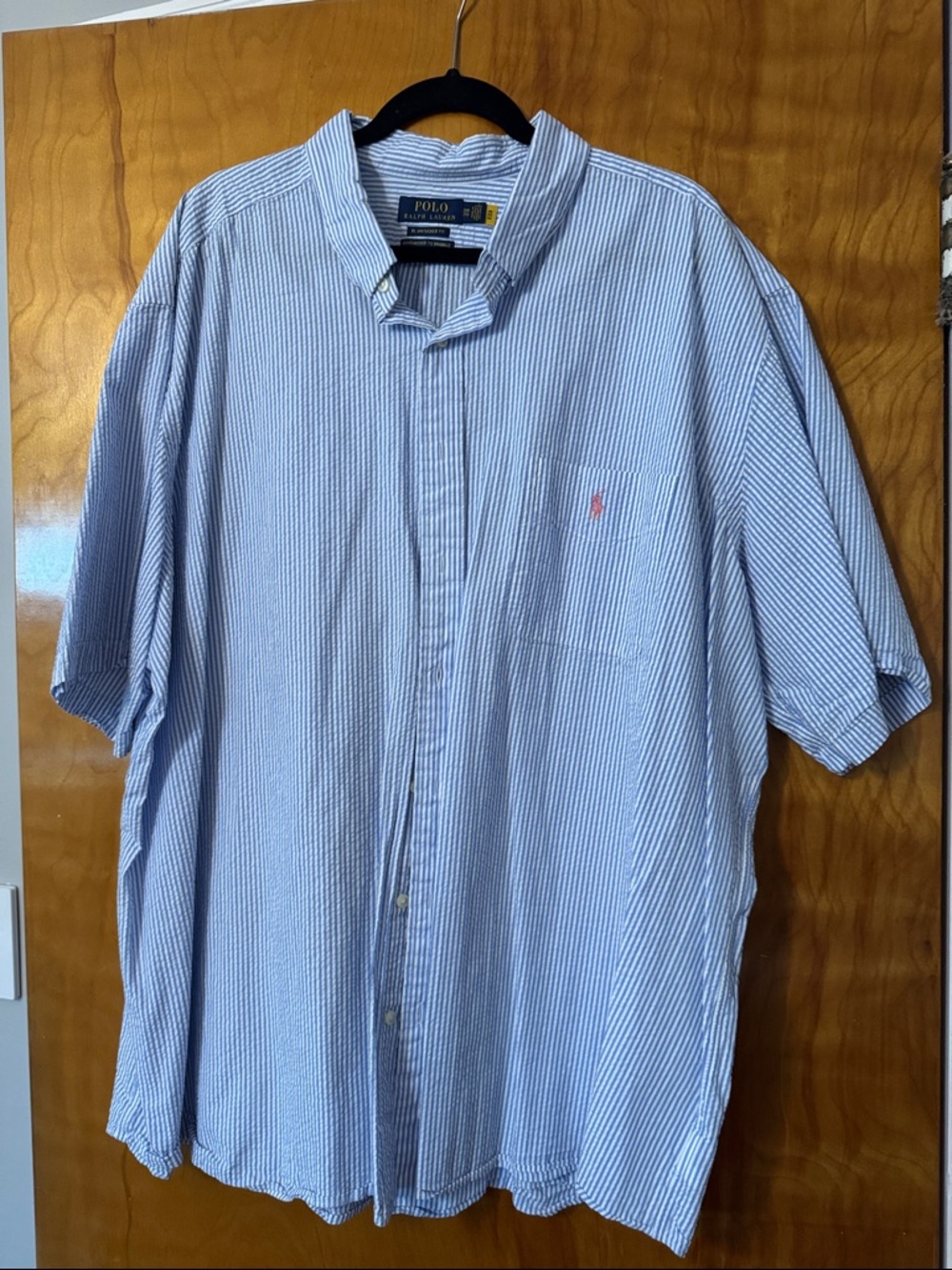 Polo by Ralph Lauren Light Blue & White Seersucker Button-Down Shirt